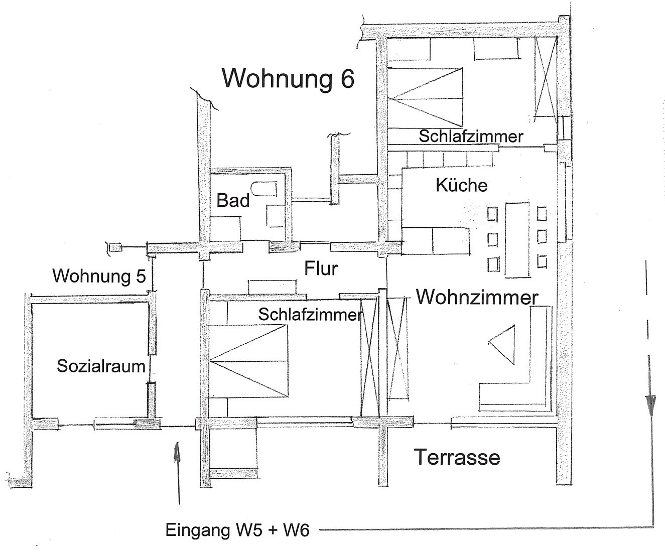 Grundriskizze Wohnung6 in Vorbereitung